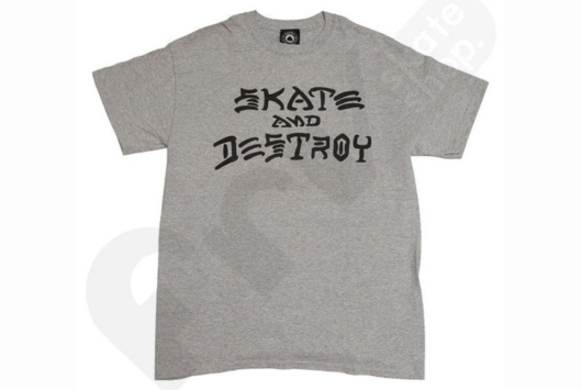 CAMISETA THRASHER SKATE AND DESTROY CINZA