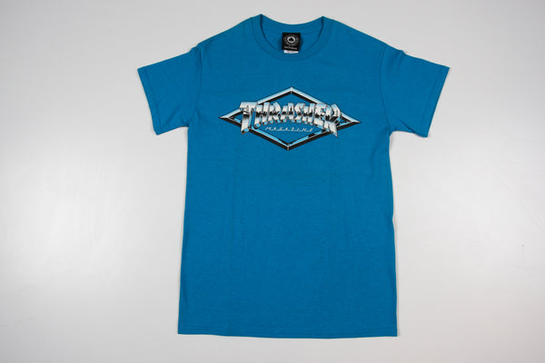 CAMISETA THRASHER X DIAMOND EMBLEM SAPPHIRE AZUL